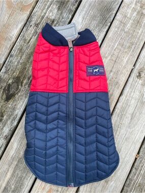 Quilted Red & Navy Pet Jacket